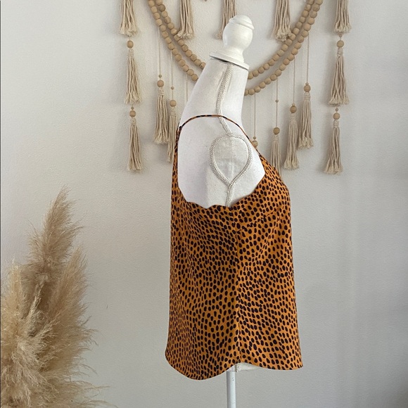 J. Crew leopard print cami tank top scalloped cami golden yellow contemporary 4 - Picture 7 of 16